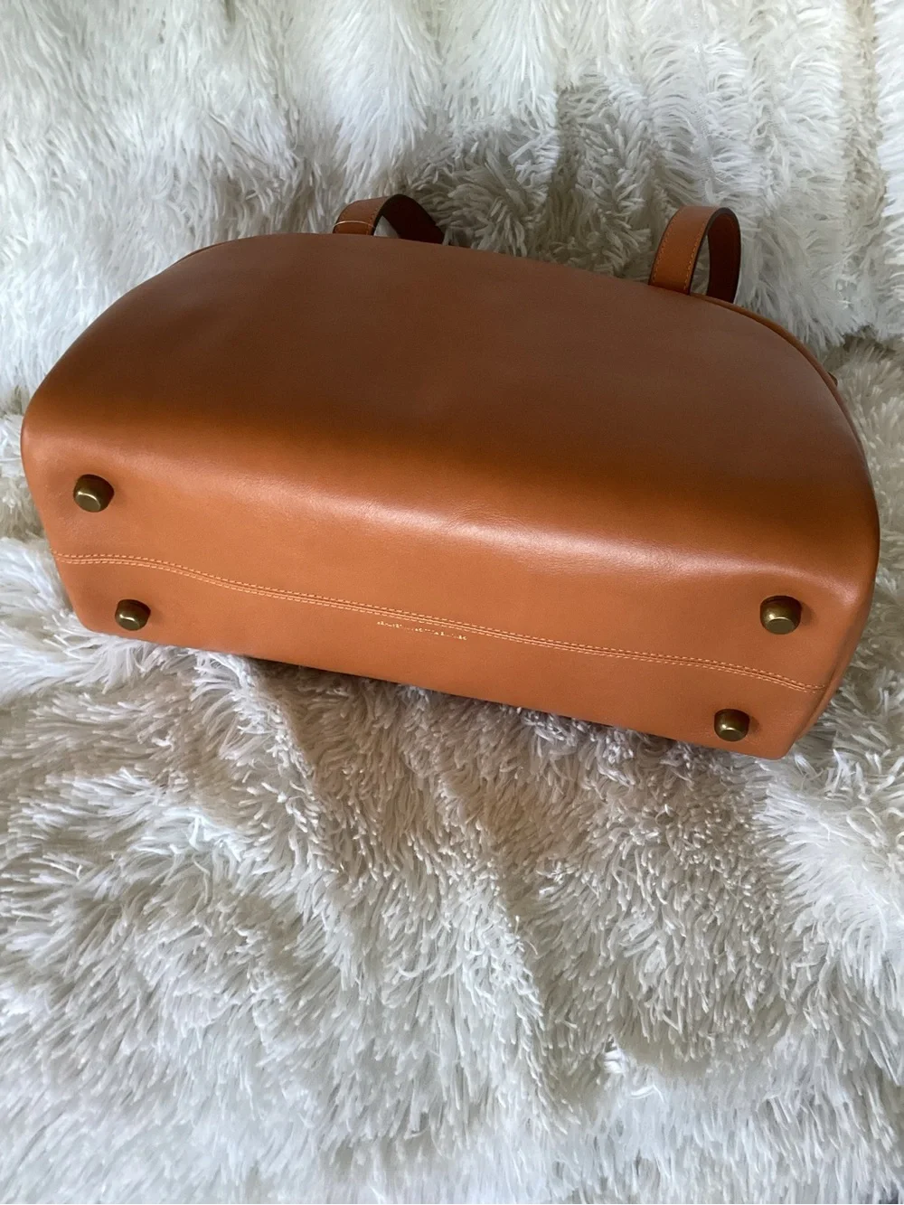 Coach Turnlock Toffee Leather Double Pocket Satchel